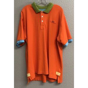 ORVIS Polo Shirt Men’s XL Signature Pique Knit Cotton Orange Heavyweight Rugby